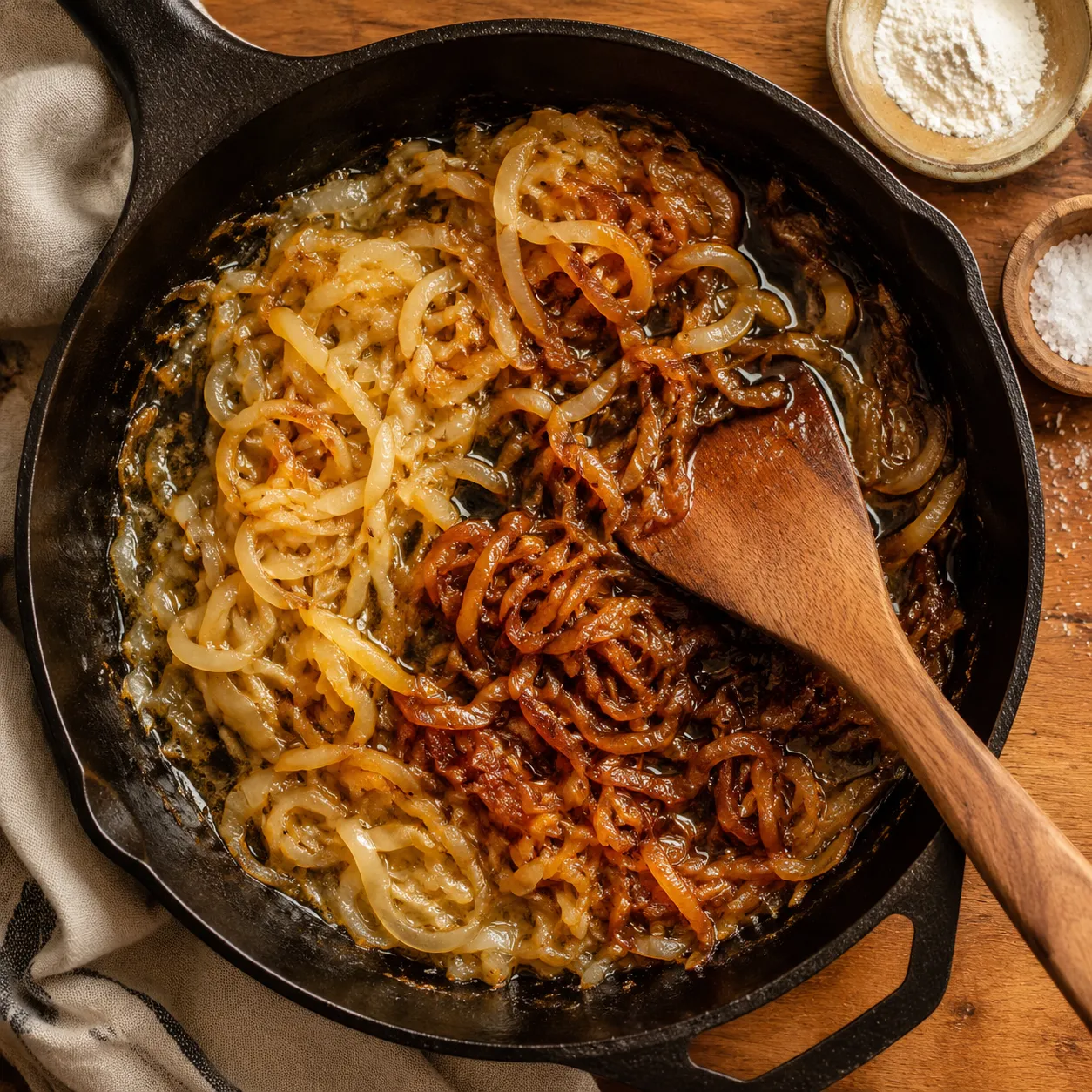 Caramelized onions for homemade hamburger steak gravy