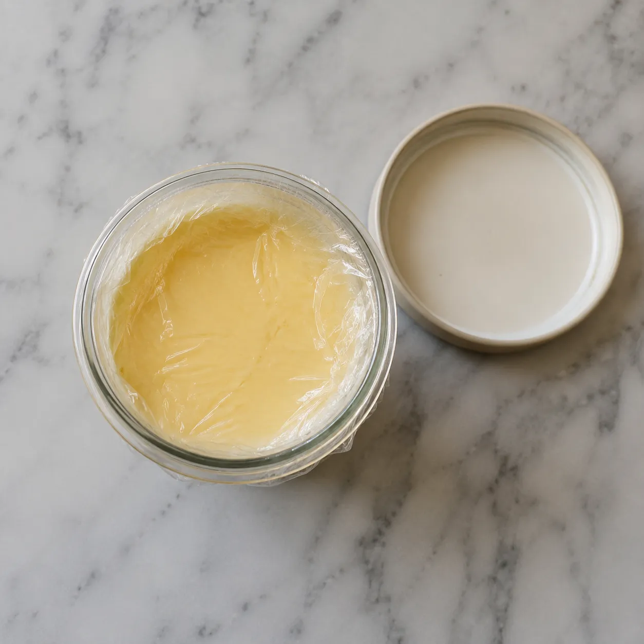 Storing leftover homemade custard in a glass jar