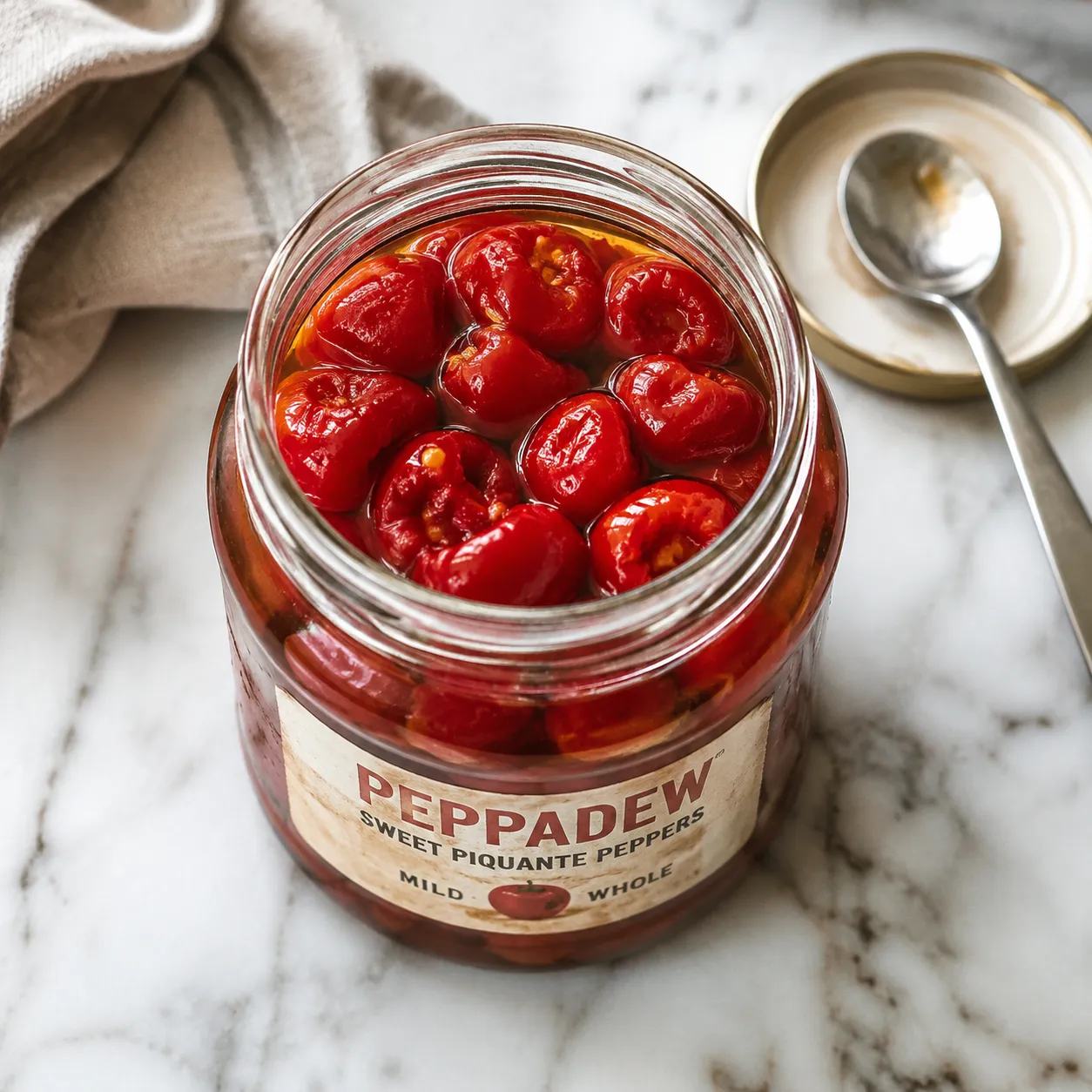 How to store peppadew peppers in their brine in a glass jar