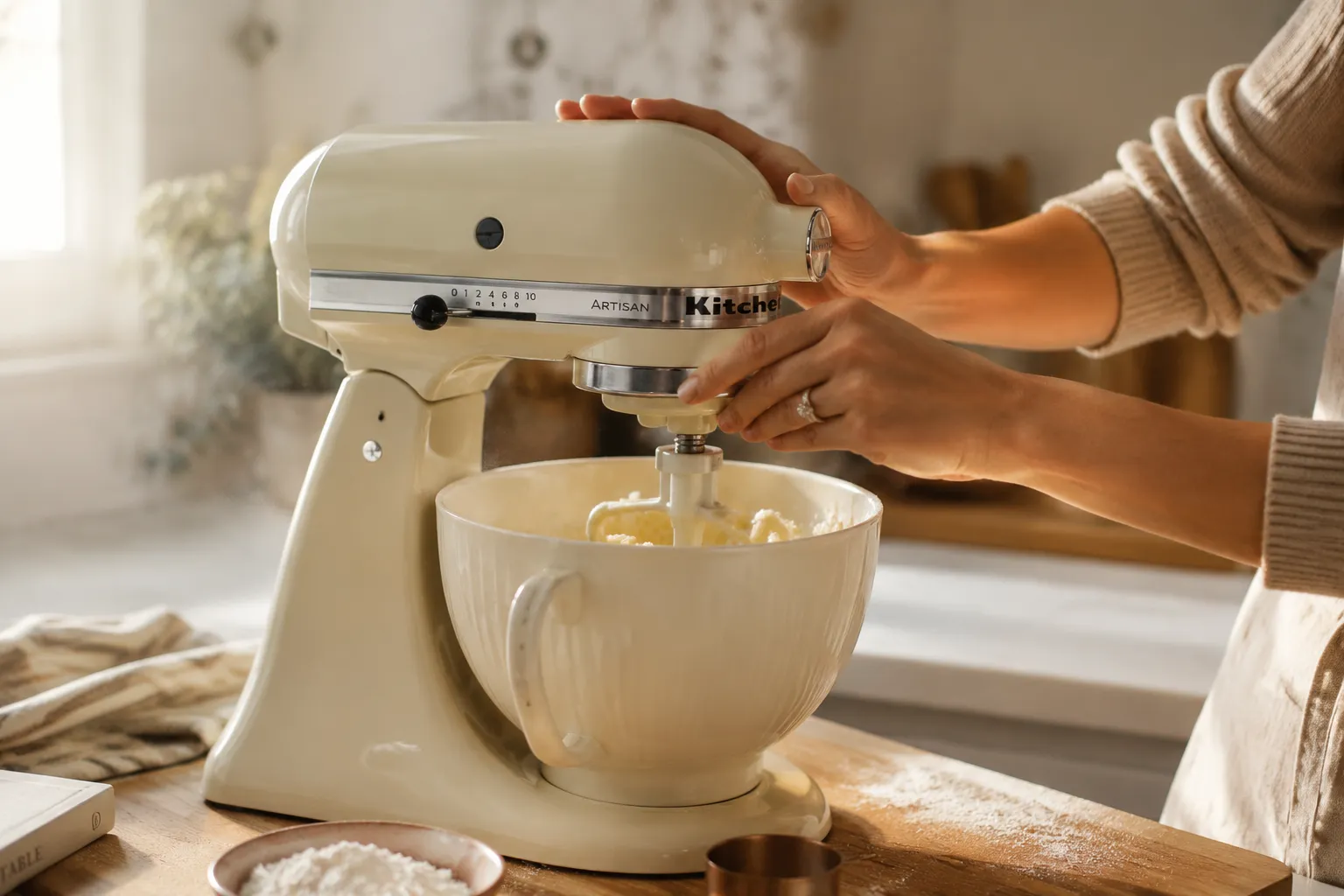 Creaming butter and sugar for cut out sugar cookies
