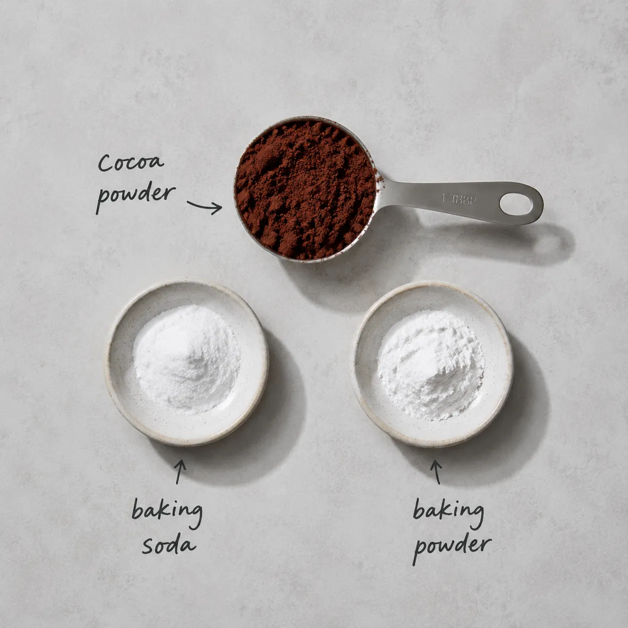 Cocoa powder pairing with baking soda and baking powder tip