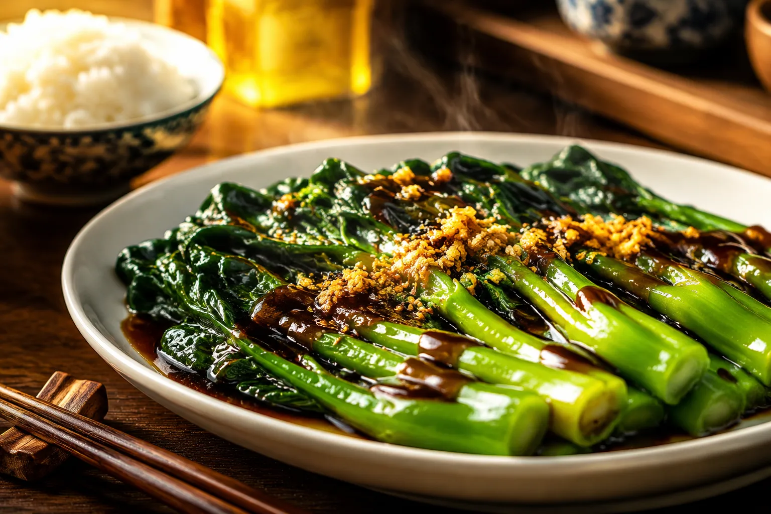 Chinese Broccoli with Garlic Oyster Sauce (Gai Lan)
