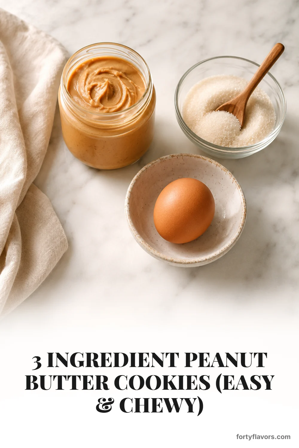3 Ingredient Peanut Butter Cookies (Easy & Chewy) – Pinterest pin 2