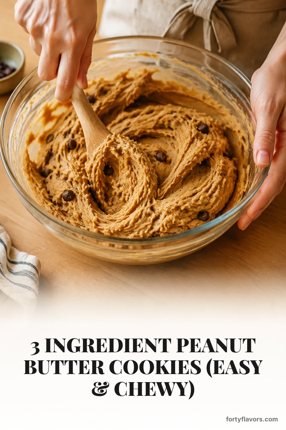 3 Ingredient Peanut Butter Cookies (Easy & Chewy) – Pinterest pin 3
