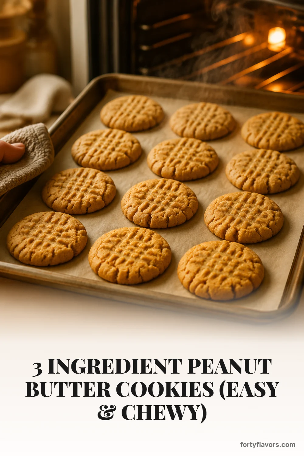 3 Ingredient Peanut Butter Cookies (Easy & Chewy) – Pinterest pin 5