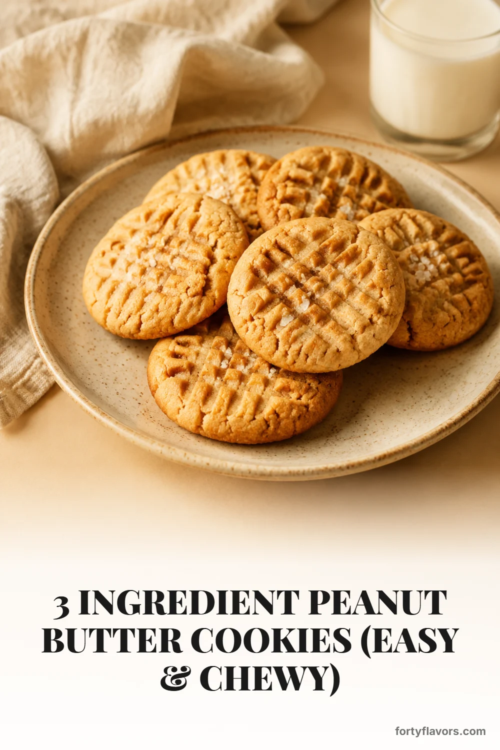 3 Ingredient Peanut Butter Cookies (Easy & Chewy) – Pinterest pin 6