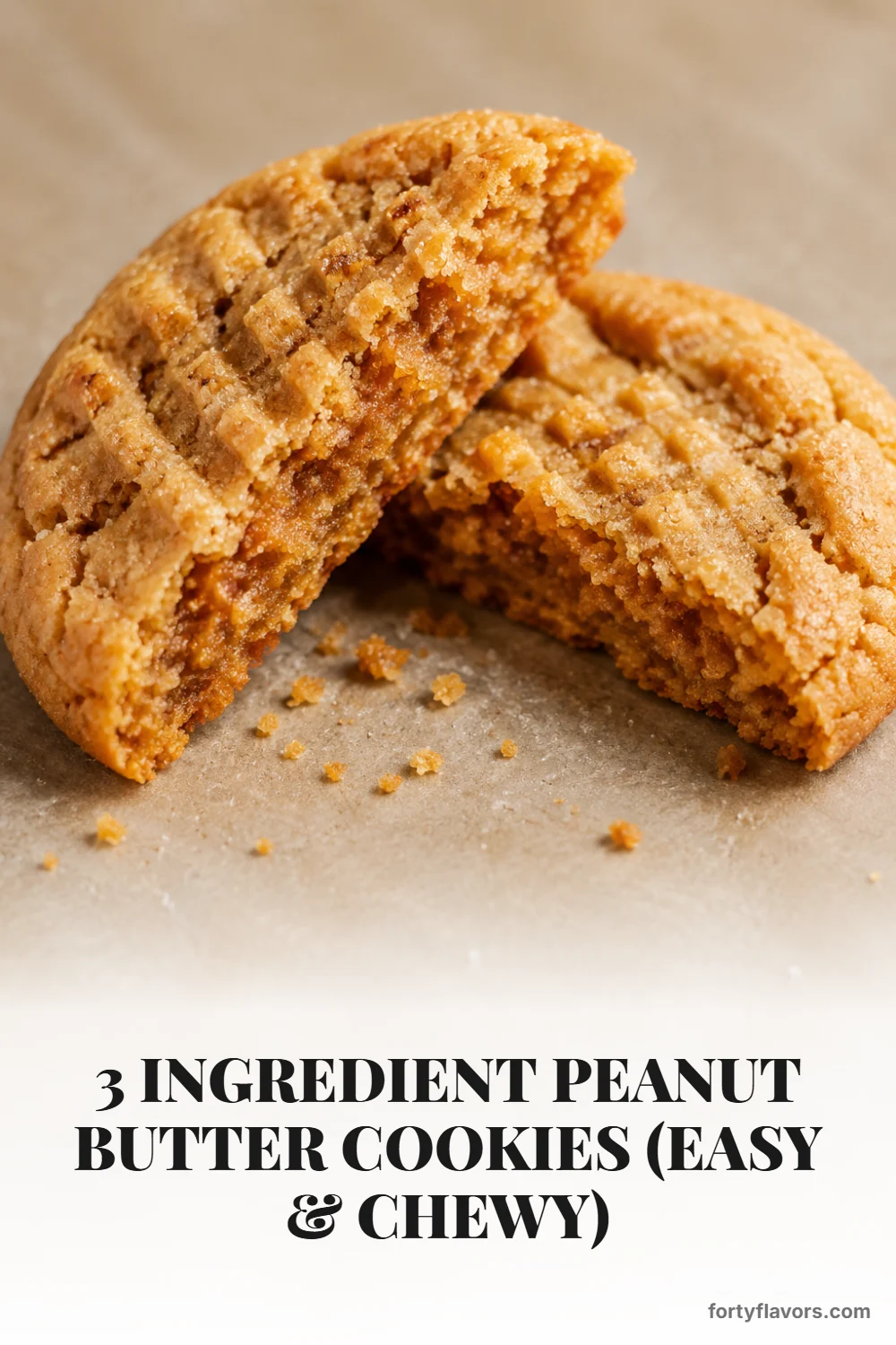3 Ingredient Peanut Butter Cookies (Easy & Chewy) – Pinterest pin 7