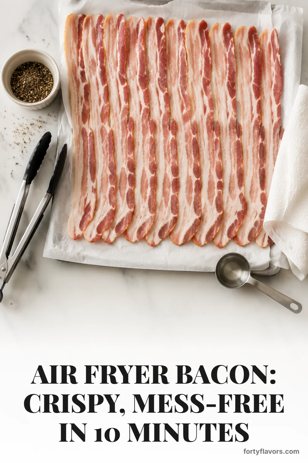 Air Fryer Bacon: Crispy, Mess-Free in 10 Minutes – Pinterest pin 2