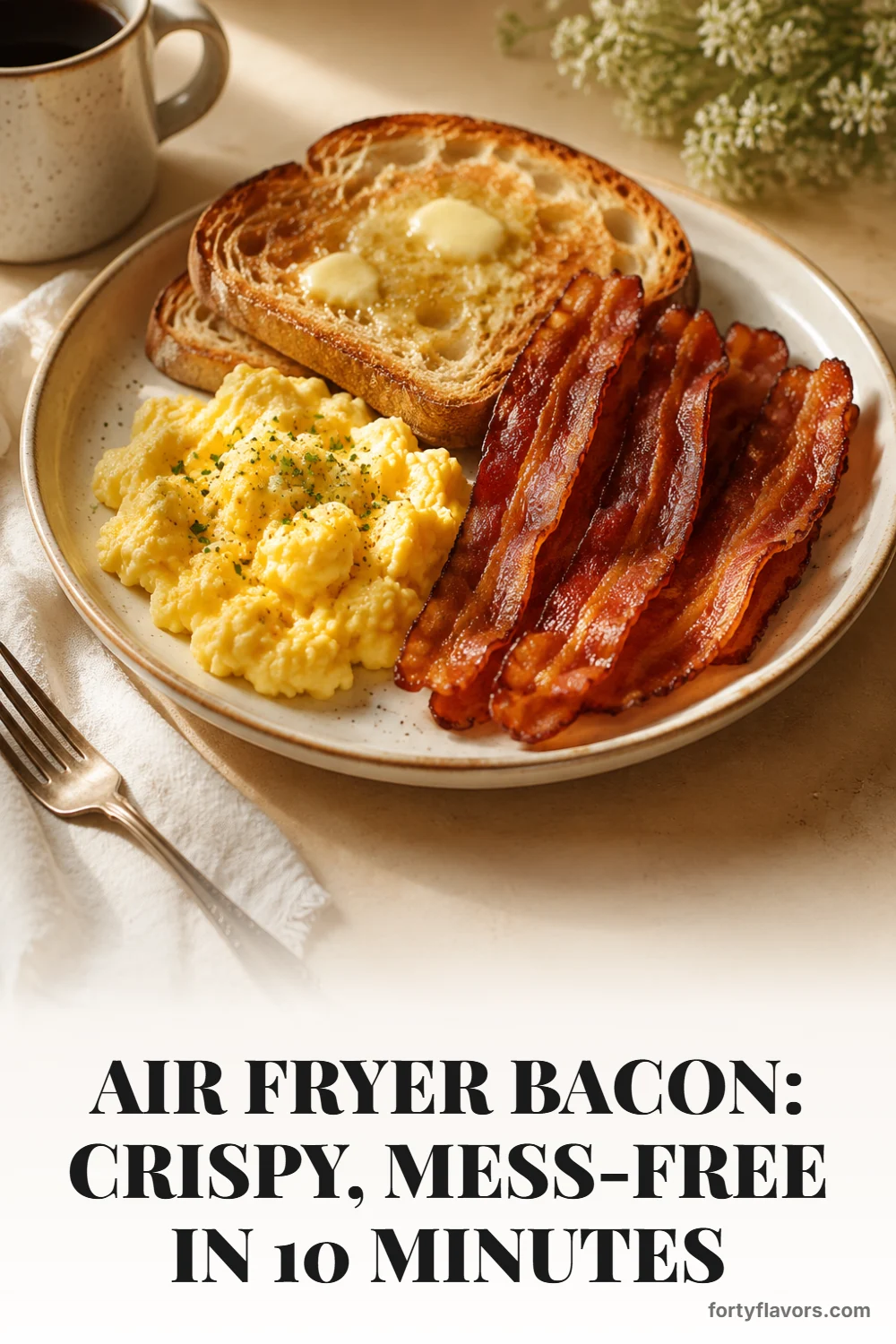 Air Fryer Bacon: Crispy, Mess-Free in 10 Minutes – Pinterest pin 6