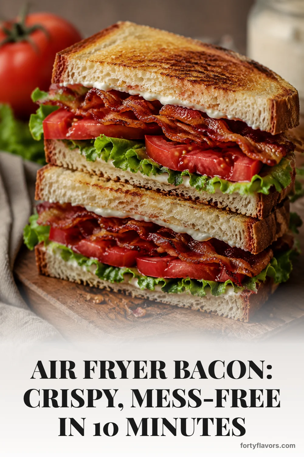 Air Fryer Bacon: Crispy, Mess-Free in 10 Minutes – Pinterest pin 8