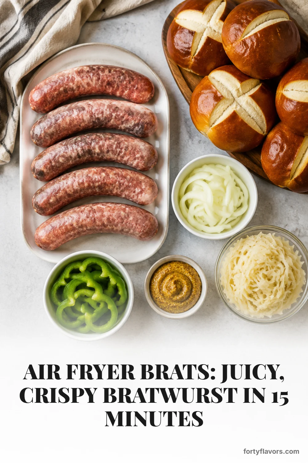 Air Fryer Brats: Juicy, Crispy Bratwurst in 15 Minutes – Pinterest pin 2