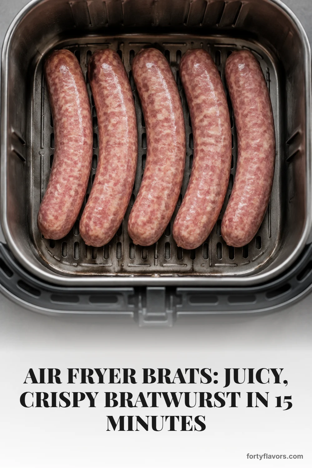Air Fryer Brats: Juicy, Crispy Bratwurst in 15 Minutes – Pinterest pin 3