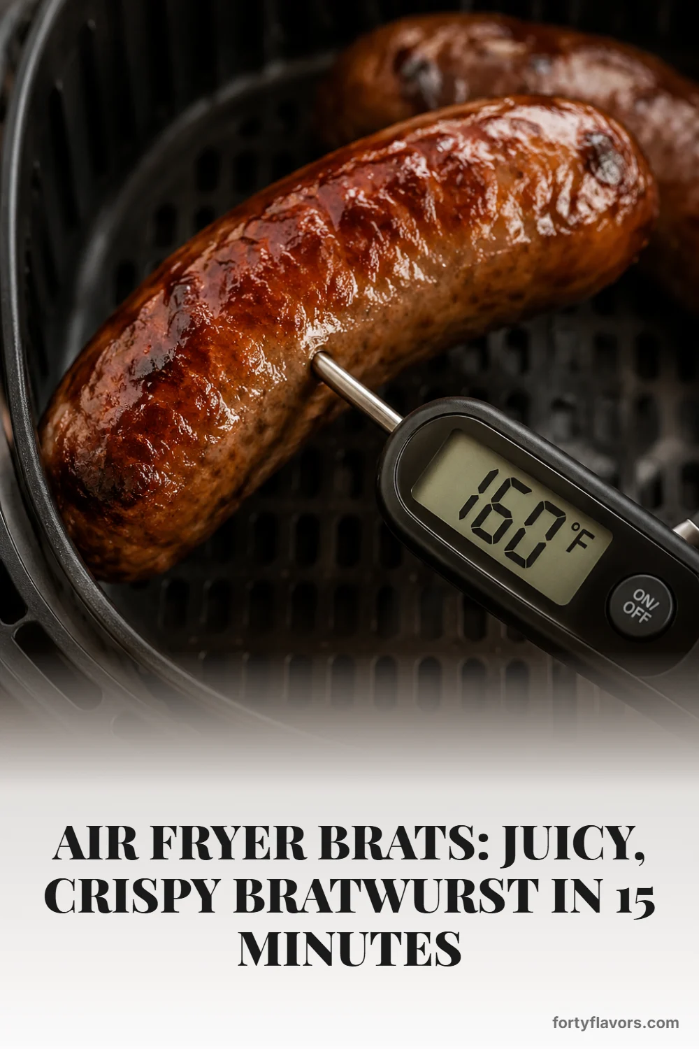 Air Fryer Brats: Juicy, Crispy Bratwurst in 15 Minutes – Pinterest pin 5