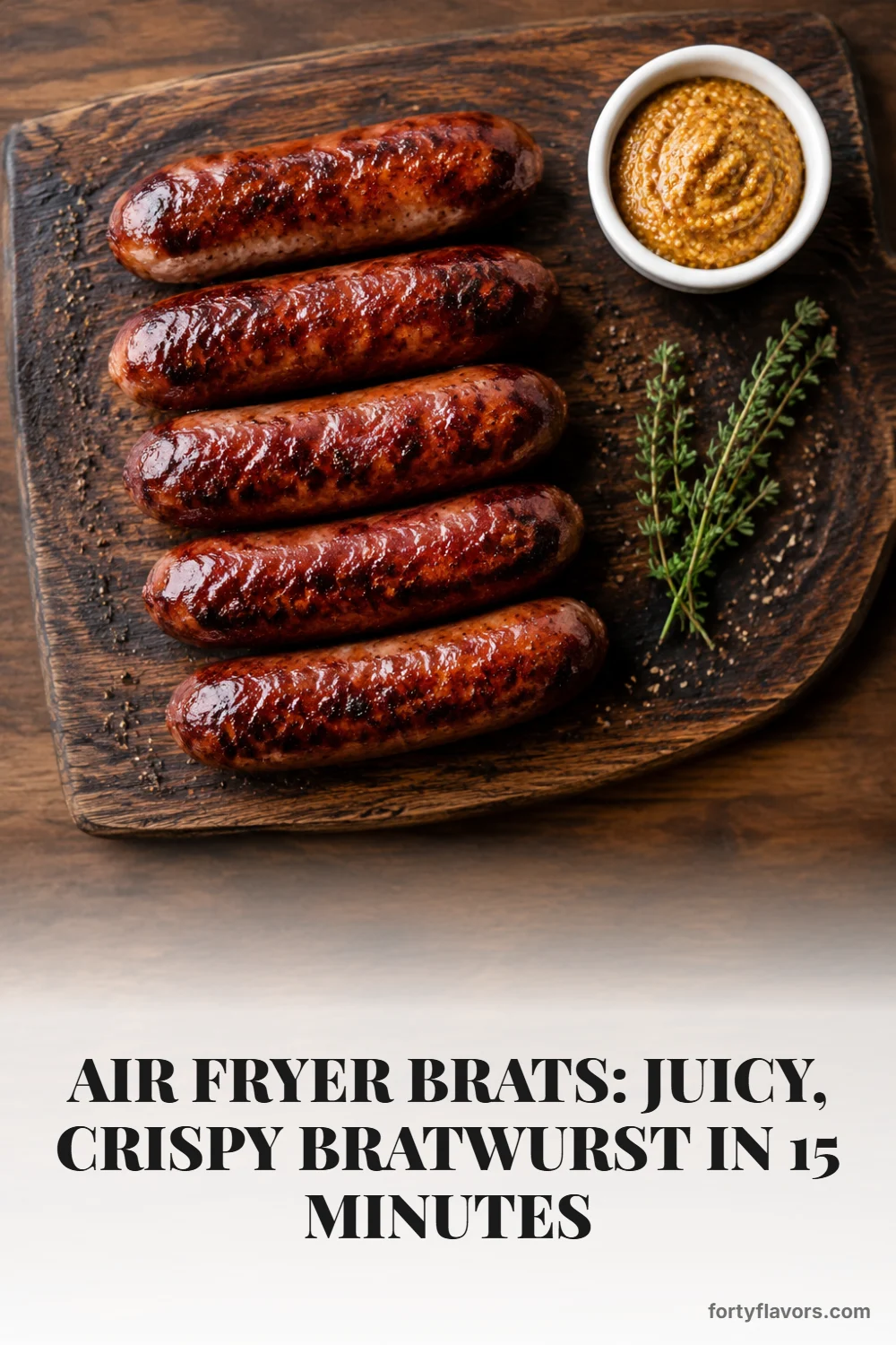 Air Fryer Brats: Juicy, Crispy Bratwurst in 15 Minutes – Pinterest pin 6