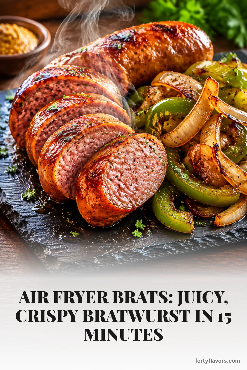 Air Fryer Brats: Juicy, Crispy Bratwurst in 15 Minutes – Pinterest pin 8