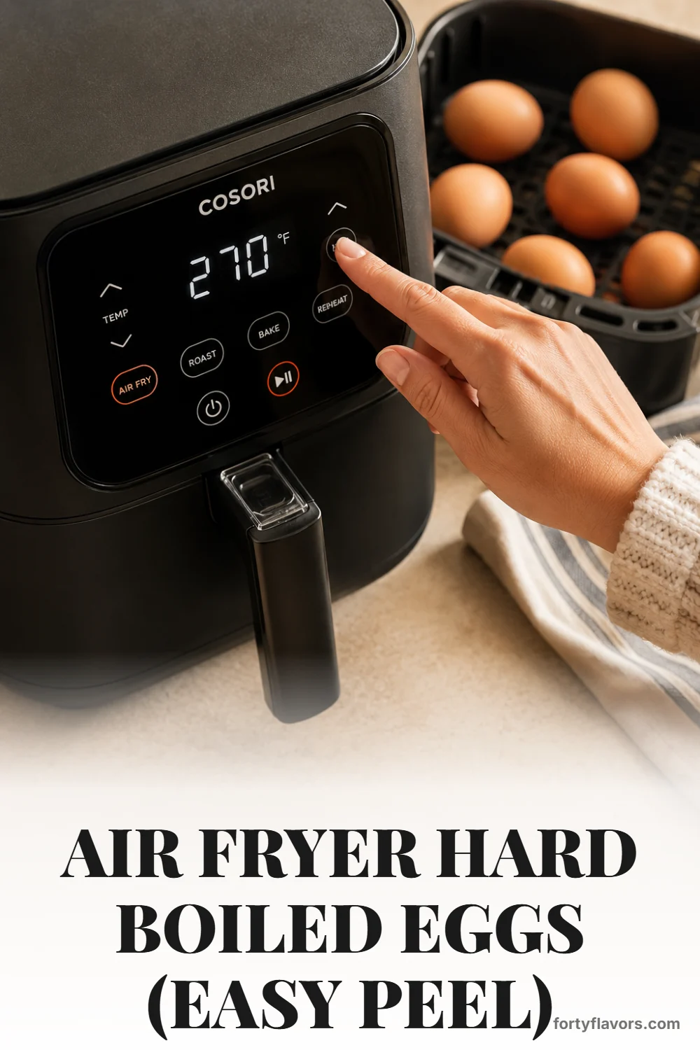 Air Fryer Hard Boiled Eggs (Easy Peel) – Pinterest pin 5