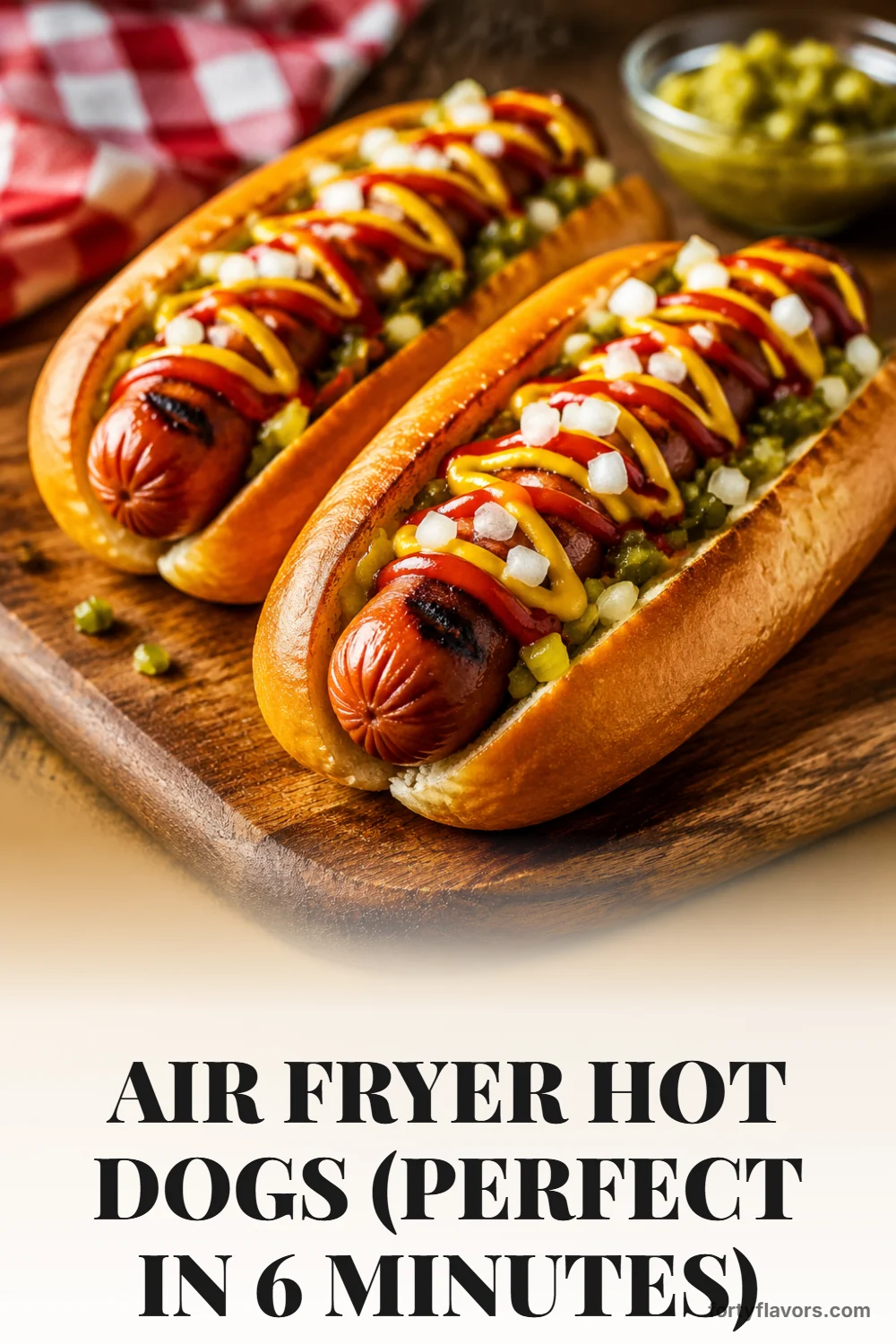 Air Fryer Hot Dogs (Perfect in 6 Minutes) – Pinterest pin 1