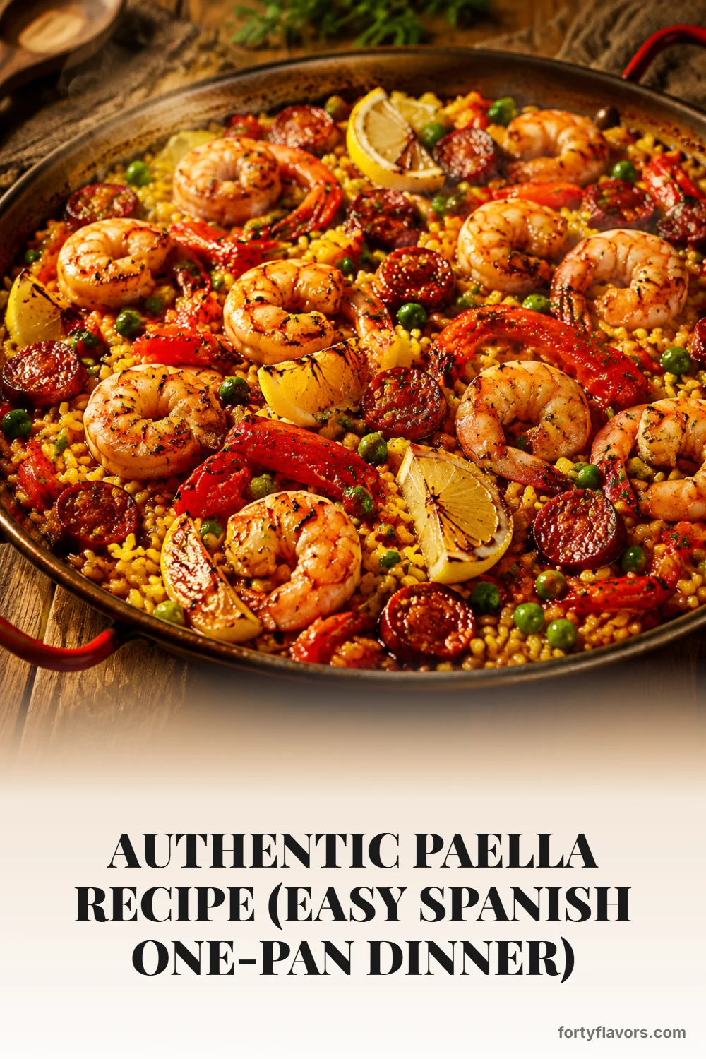 Authentic Paella Recipe (Easy Spanish One-Pan Dinner) – Pinterest pin 1