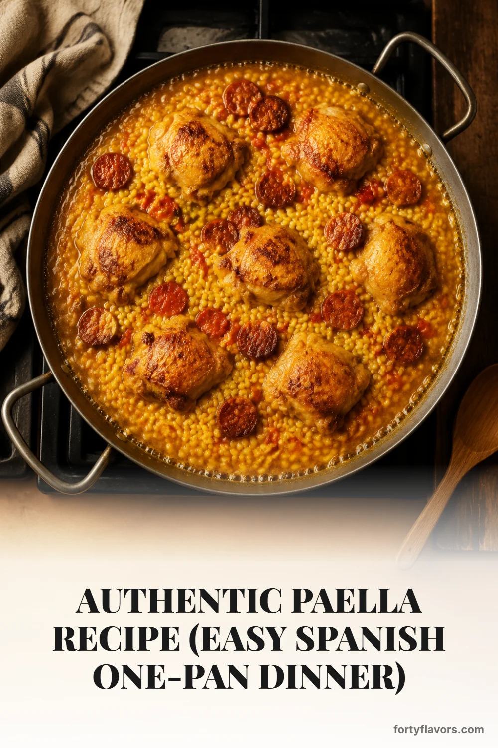 Authentic Paella Recipe (Easy Spanish One-Pan Dinner) – Pinterest pin 5