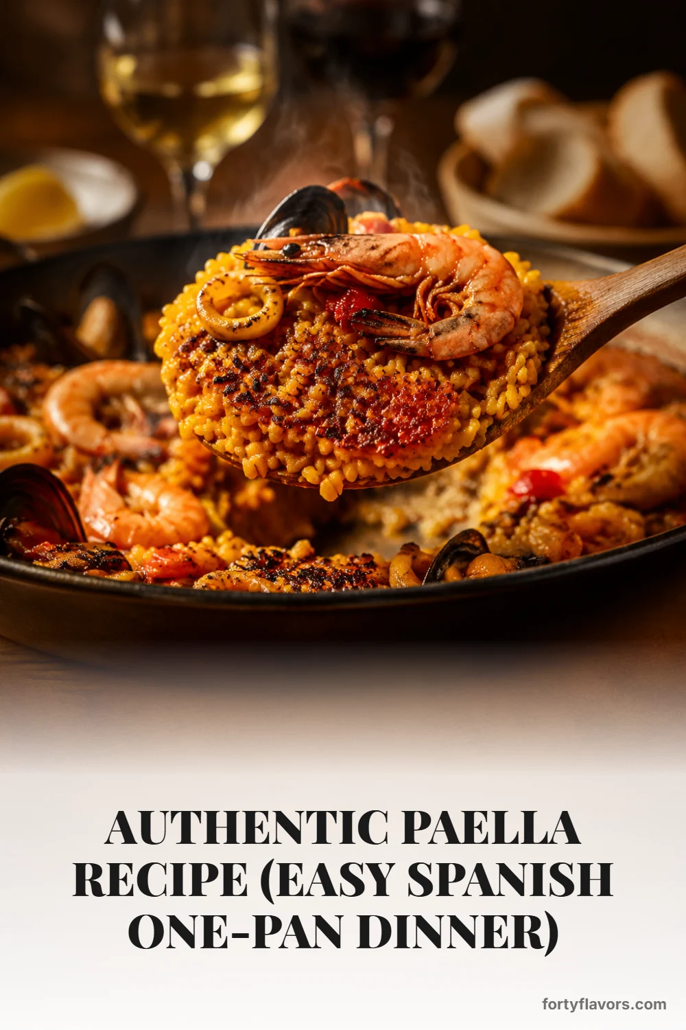 Authentic Paella Recipe (Easy Spanish One-Pan Dinner) – Pinterest pin 8