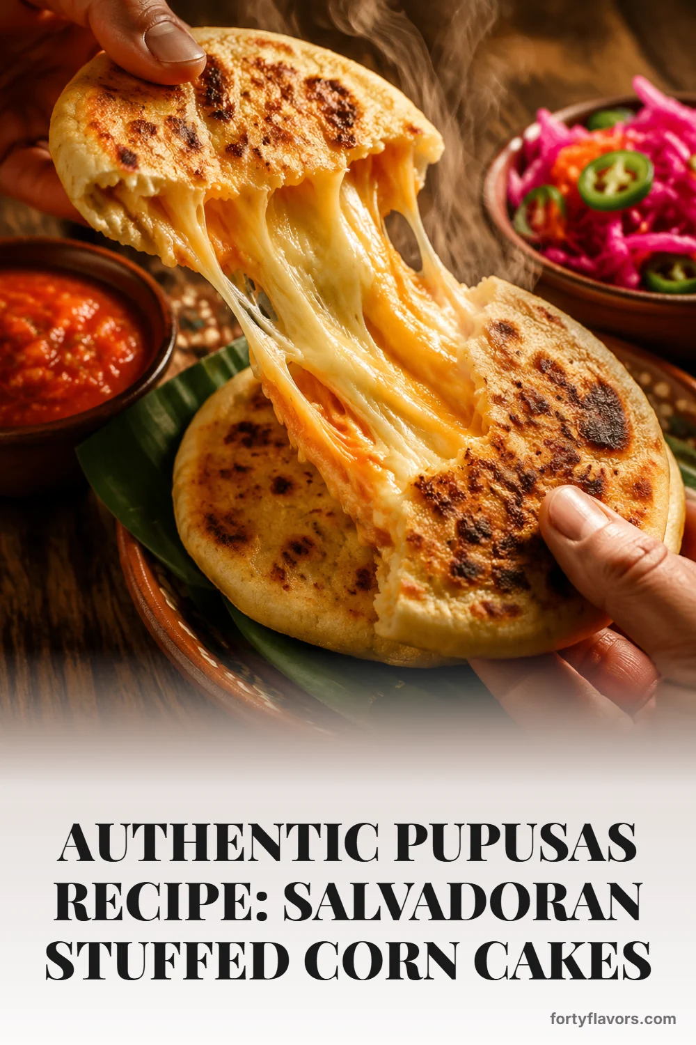 Authentic Pupusas Recipe: Salvadoran Stuffed Corn Cakes – Pinterest pin 1