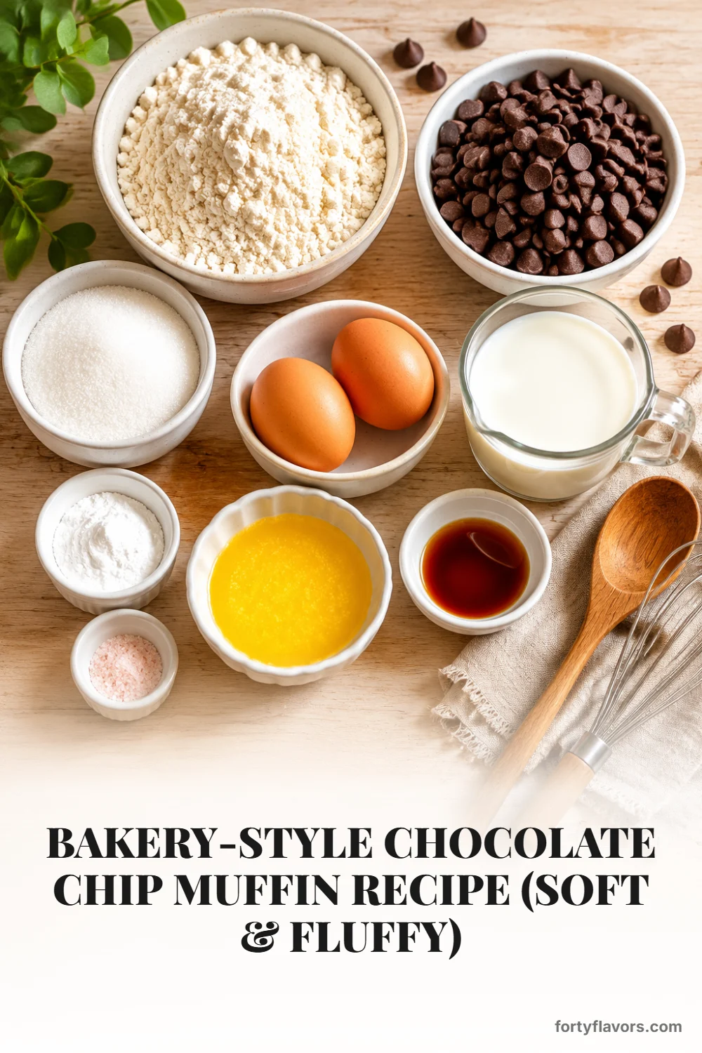 Bakery-Style Chocolate Chip Muffin Recipe (Soft & Fluffy) – Pinterest pin 2
