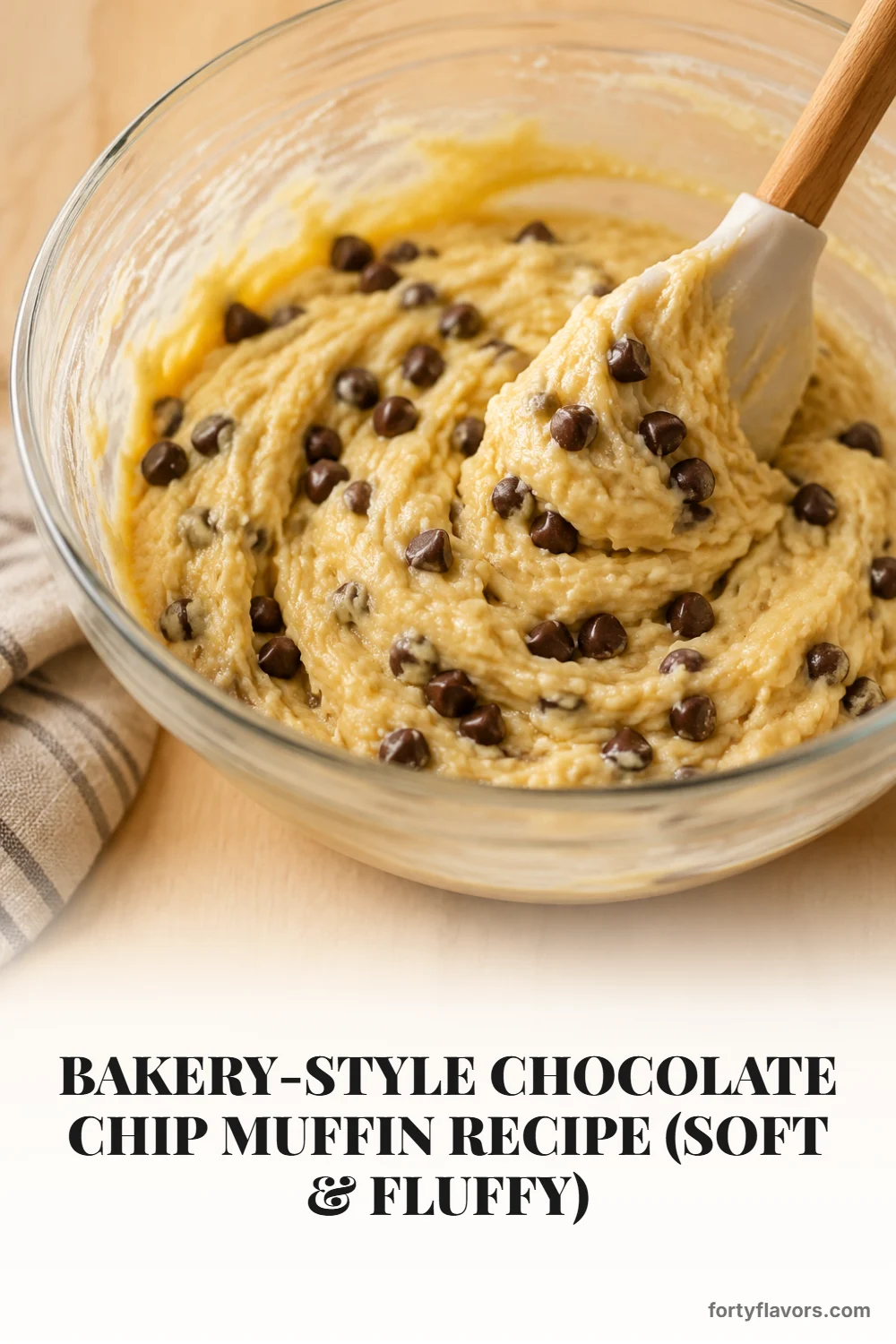 Bakery-Style Chocolate Chip Muffin Recipe (Soft & Fluffy) – Pinterest pin 4