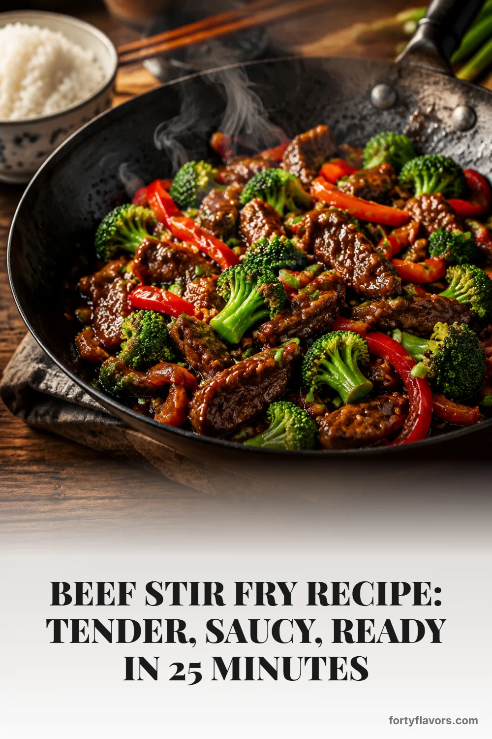 Beef Stir Fry Recipe: Tender, Saucy, Ready in 25 Minutes – Pinterest pin 1