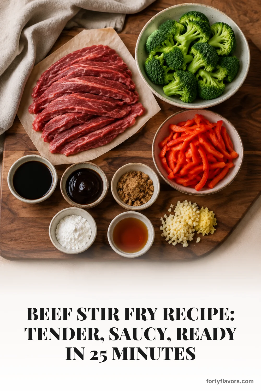Beef Stir Fry Recipe: Tender, Saucy, Ready in 25 Minutes – Pinterest pin 2