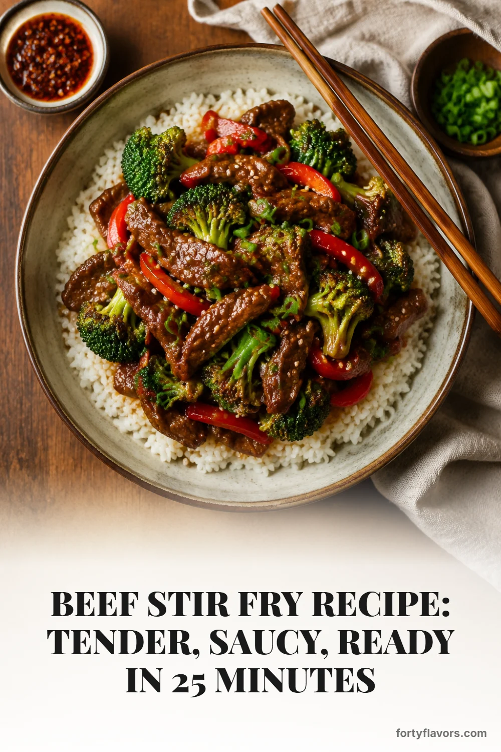 Beef Stir Fry Recipe: Tender, Saucy, Ready in 25 Minutes – Pinterest pin 7