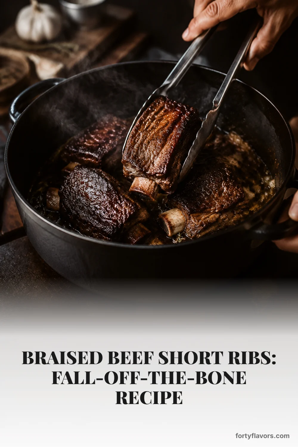 Braised Beef Short Ribs: Fall-Off-the-Bone Recipe – Pinterest pin 3