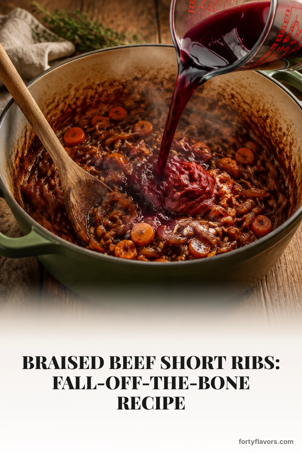 Braised Beef Short Ribs: Fall-Off-the-Bone Recipe – Pinterest pin 4