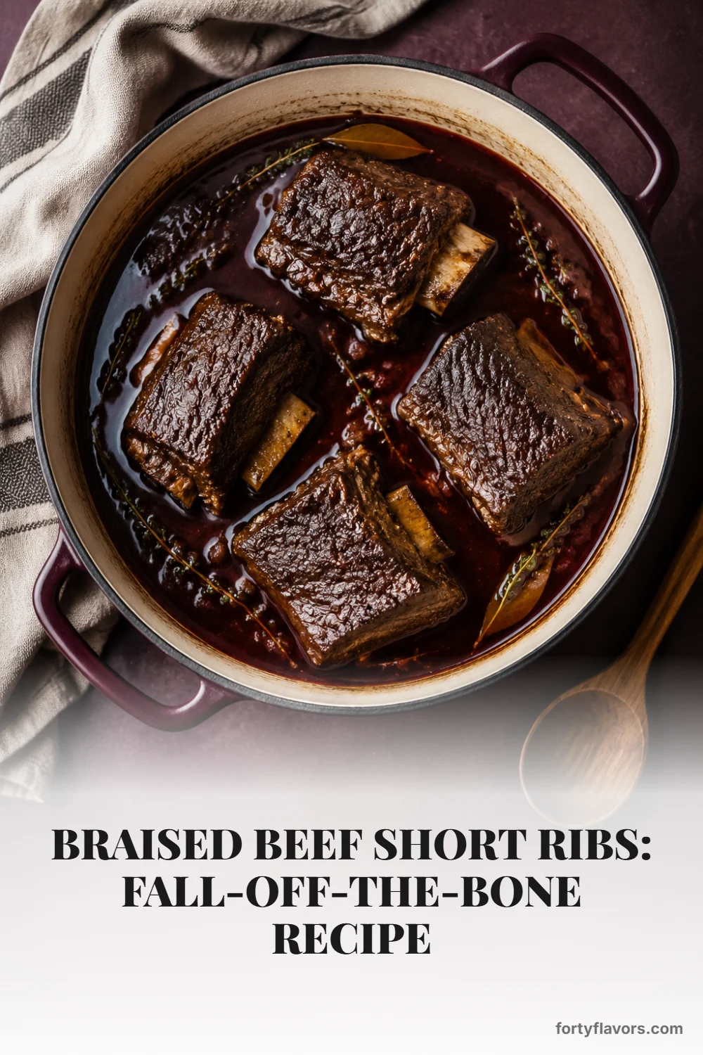 Braised Beef Short Ribs: Fall-Off-the-Bone Recipe – Pinterest pin 5