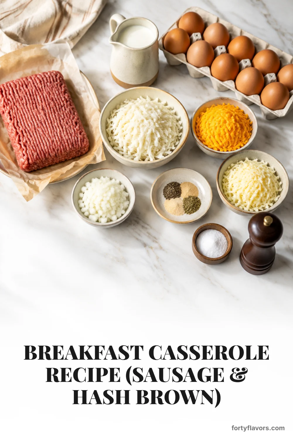 Breakfast Casserole Recipe (Sausage & Hash Brown) – Pinterest pin 2