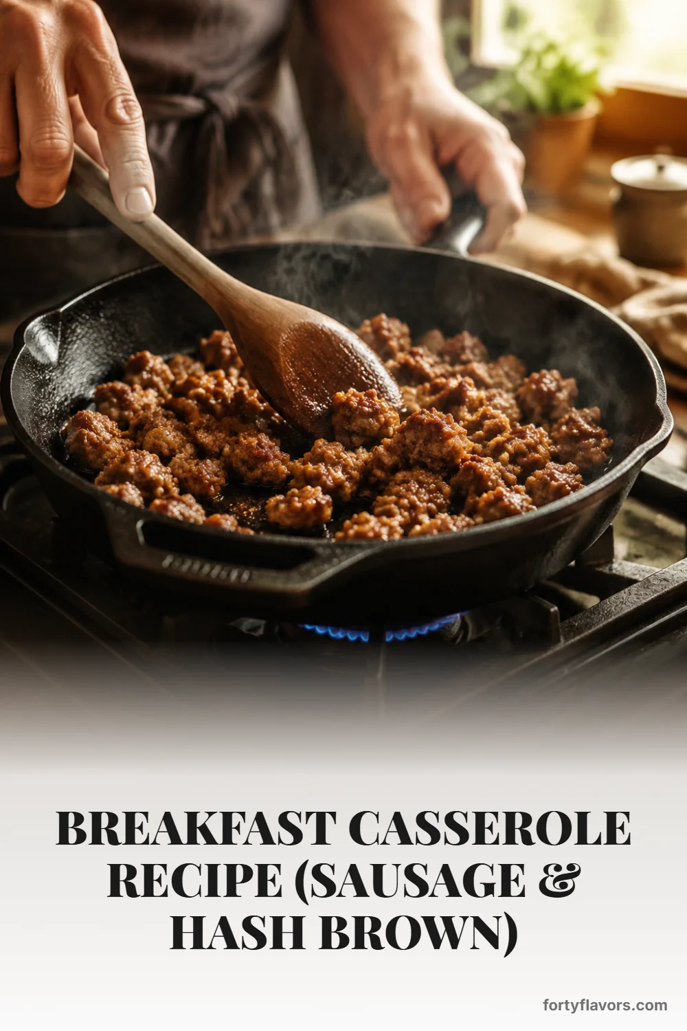 Breakfast Casserole Recipe (Sausage & Hash Brown) – Pinterest pin 3