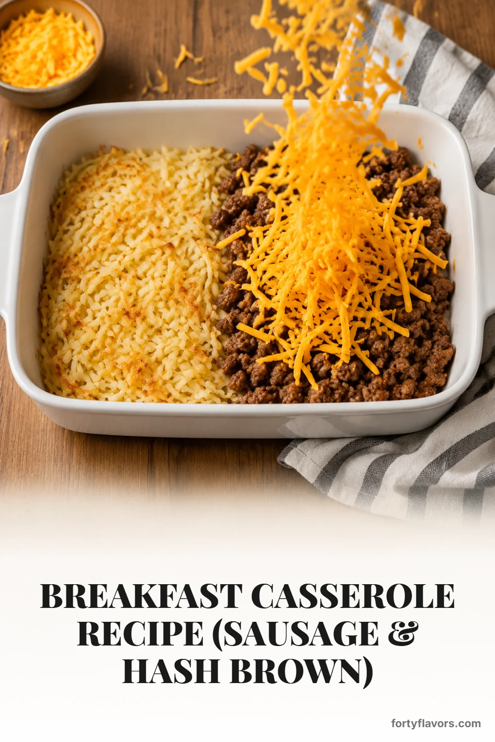 Breakfast Casserole Recipe (Sausage & Hash Brown) – Pinterest pin 4