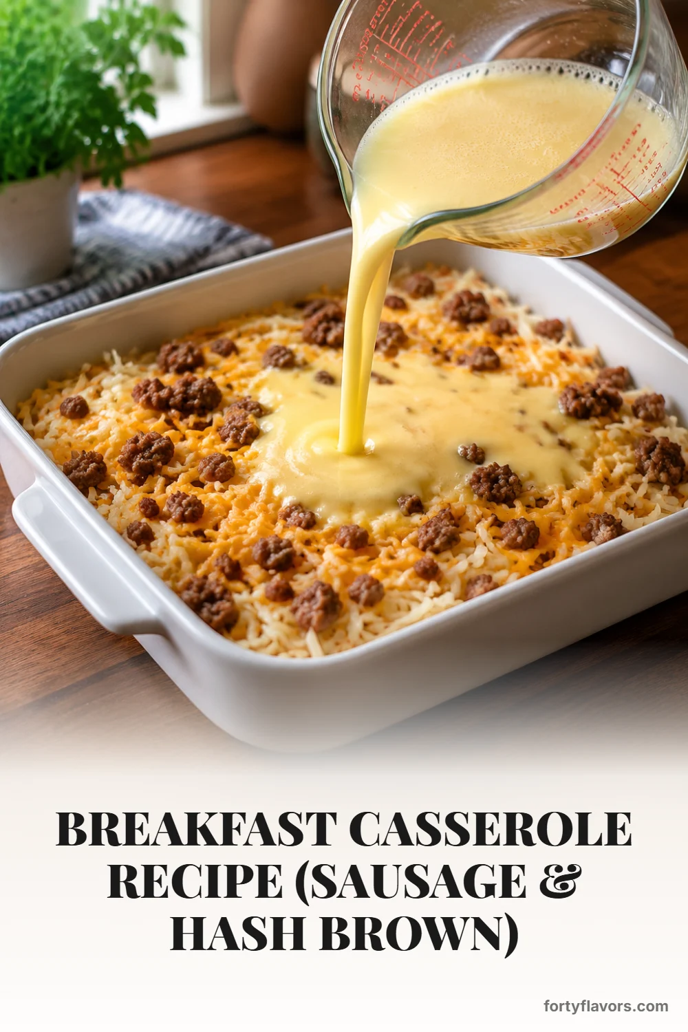 Breakfast Casserole Recipe (Sausage & Hash Brown) – Pinterest pin 5