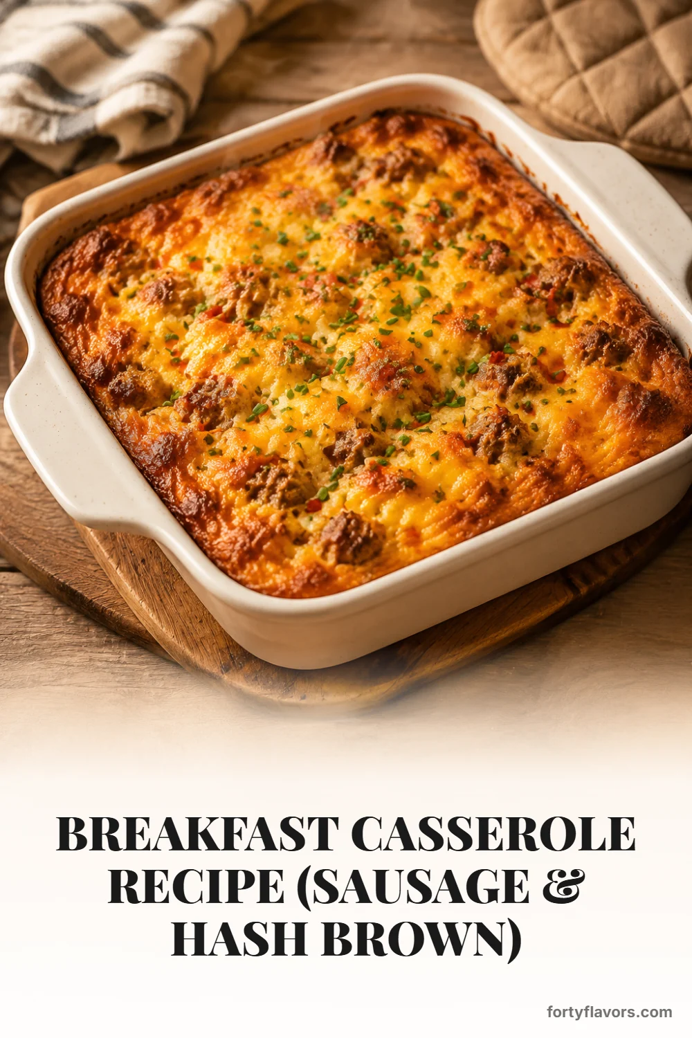 Breakfast Casserole Recipe (Sausage & Hash Brown) – Pinterest pin 6