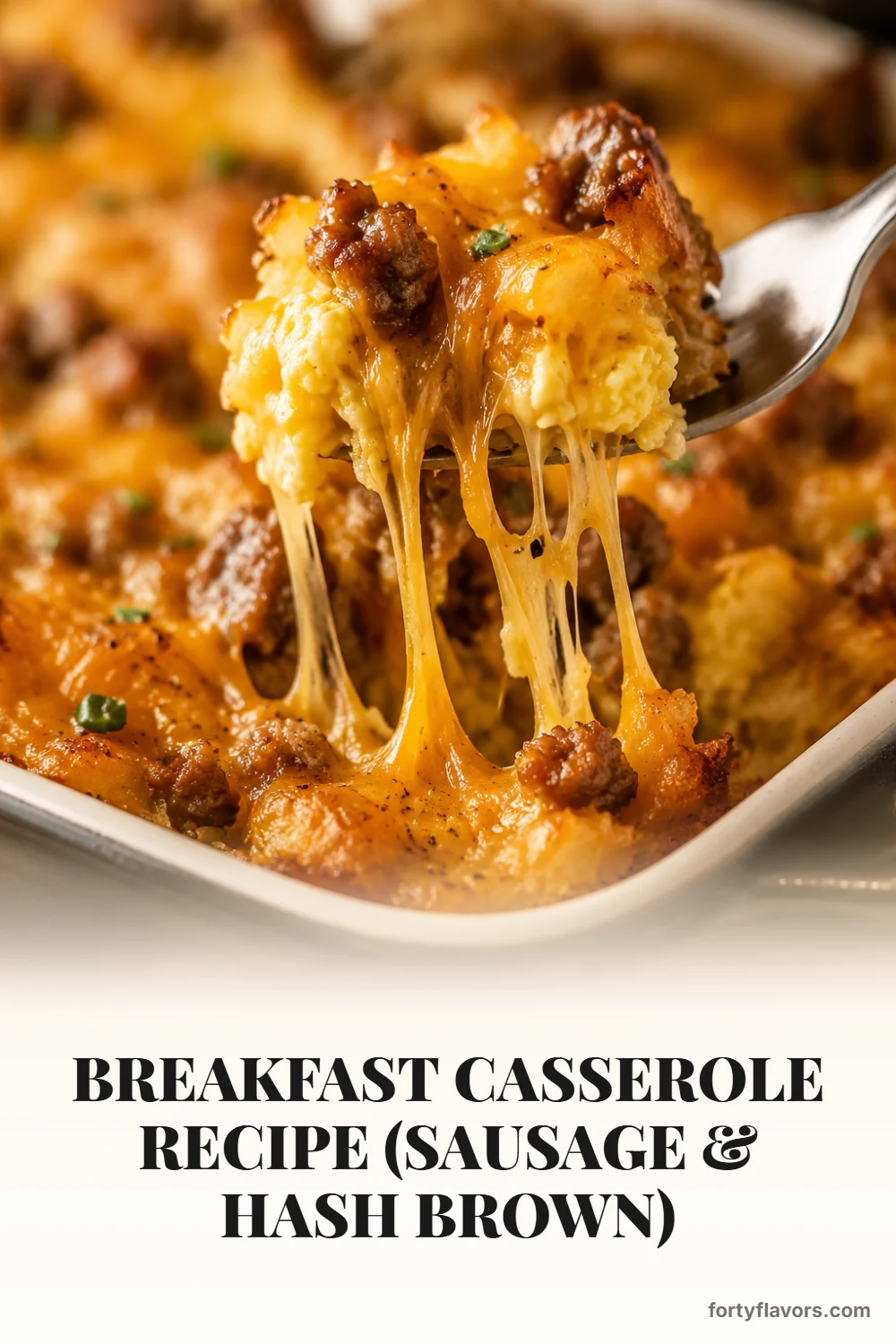 Breakfast Casserole Recipe (Sausage & Hash Brown) – Pinterest pin 7