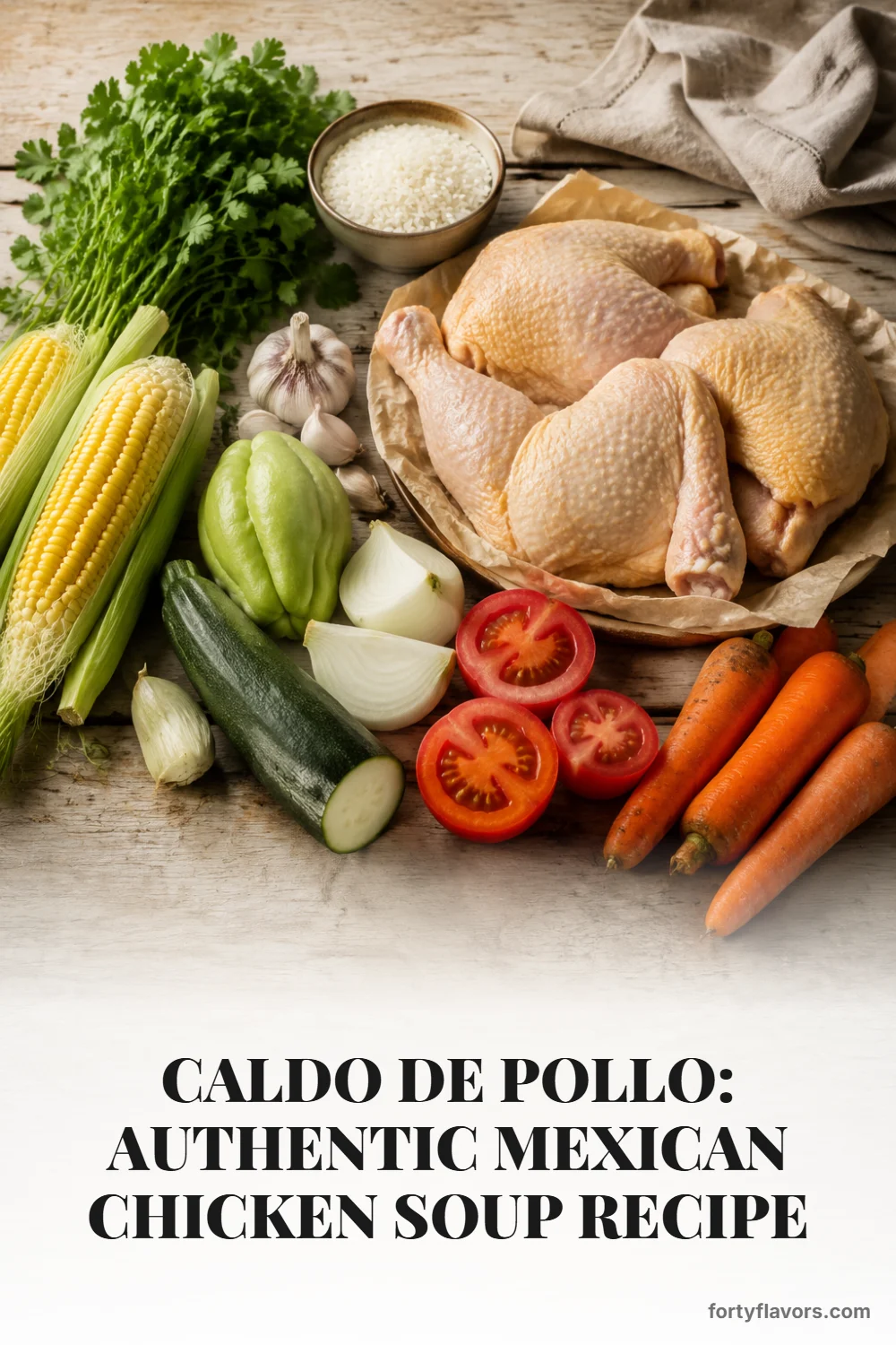 Caldo de Pollo: Authentic Mexican Chicken Soup Recipe – Pinterest pin 2