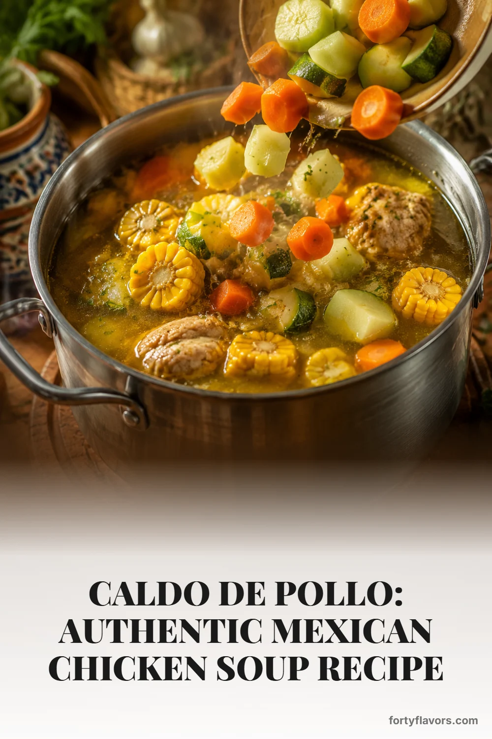Caldo de Pollo: Authentic Mexican Chicken Soup Recipe – Pinterest pin 5