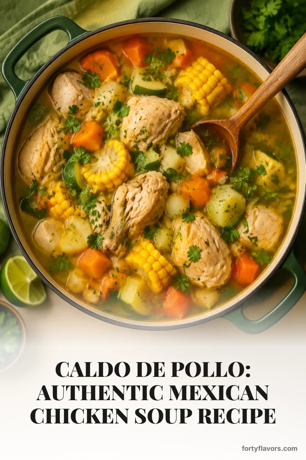 Caldo de Pollo: Authentic Mexican Chicken Soup Recipe – Pinterest pin 6