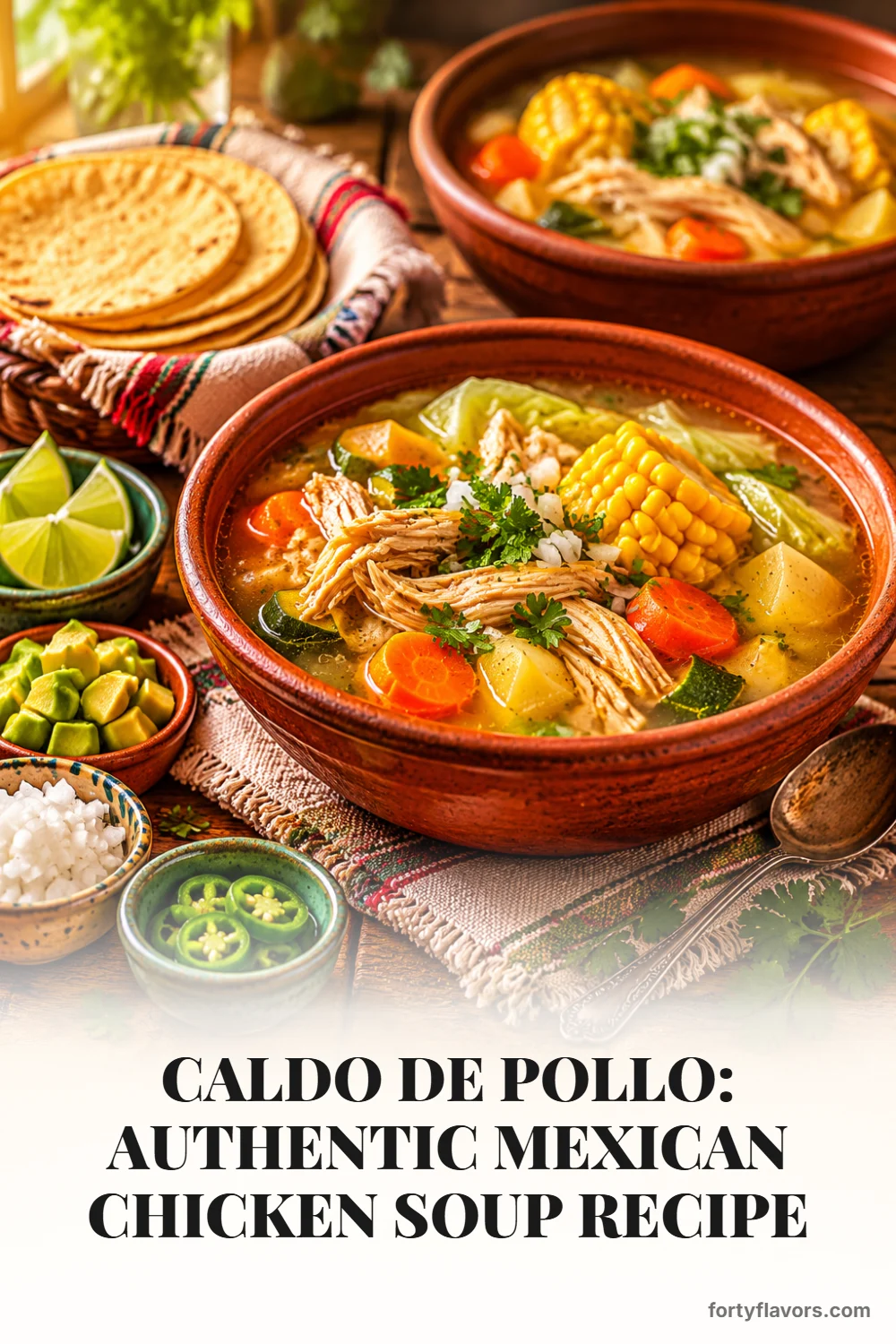 Caldo de Pollo: Authentic Mexican Chicken Soup Recipe – Pinterest pin 7