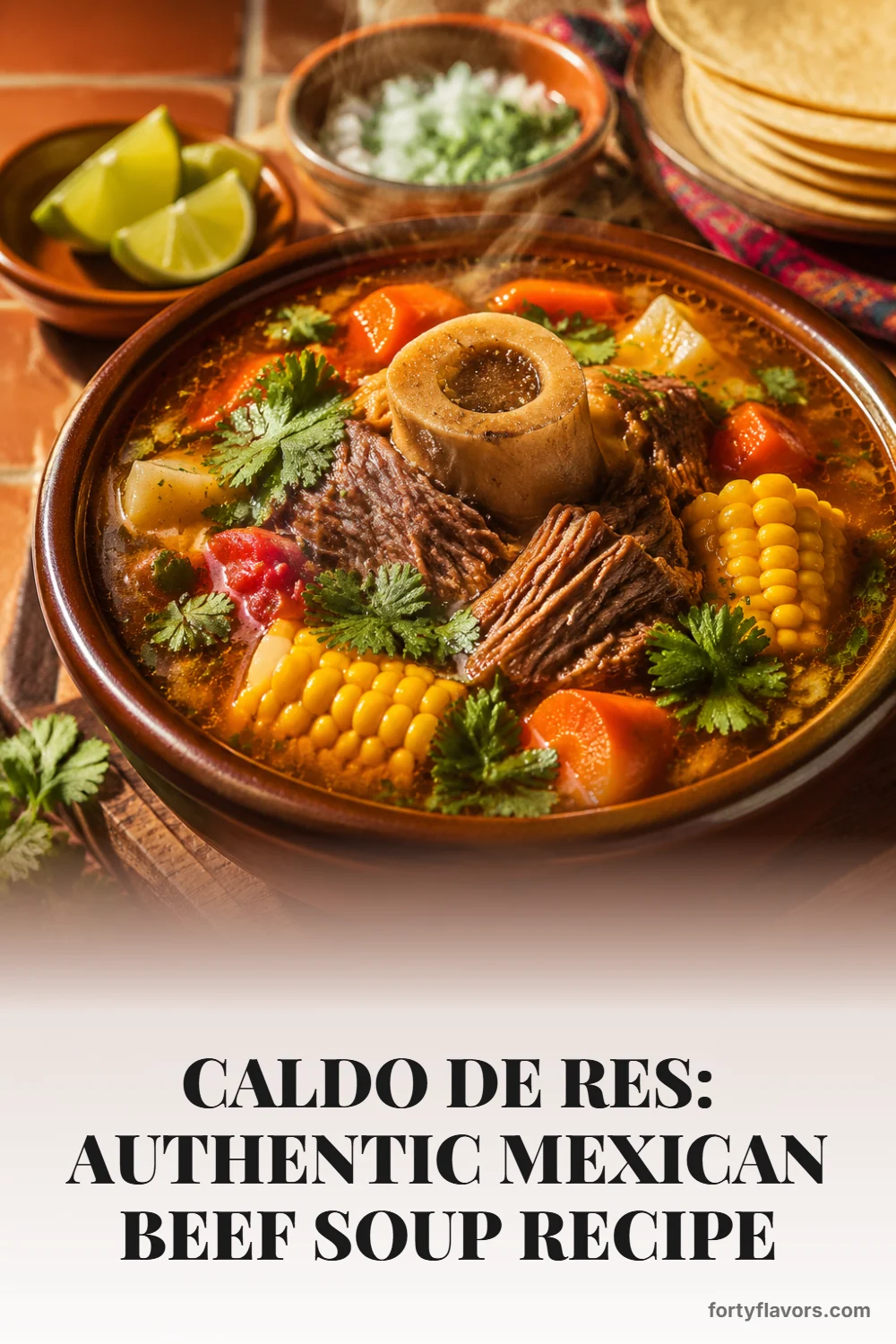 Caldo de Res: Authentic Mexican Beef Soup Recipe – Pinterest pin 1