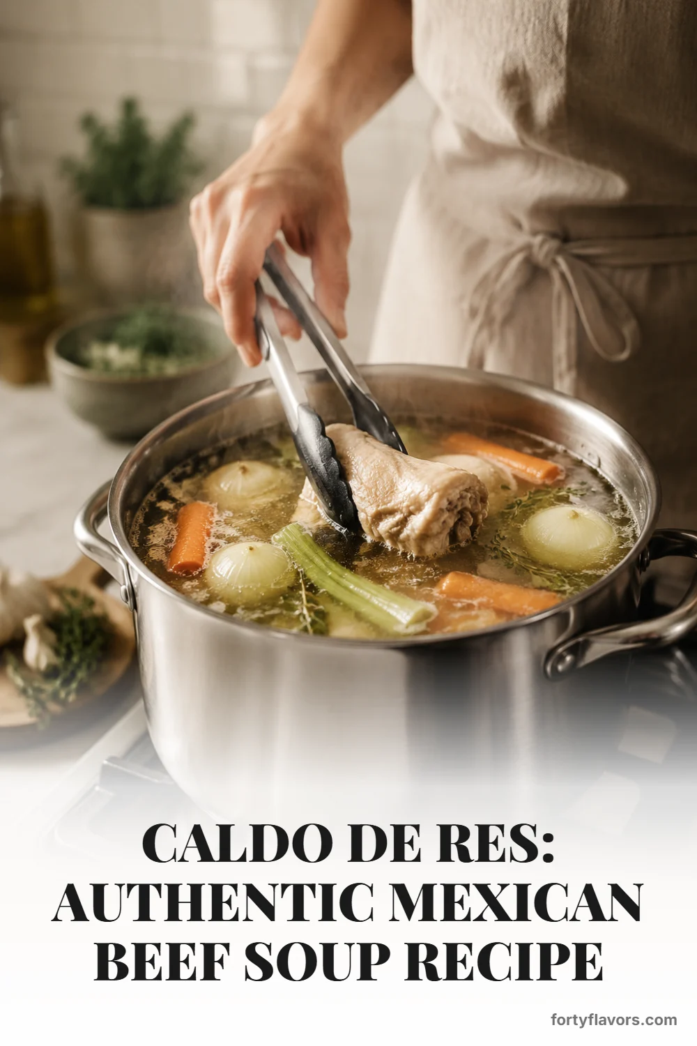 Caldo de Res: Authentic Mexican Beef Soup Recipe – Pinterest pin 3