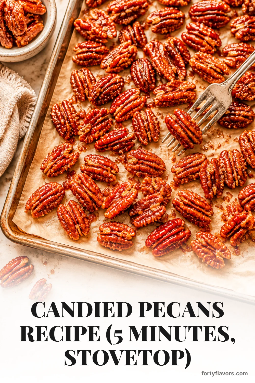 Candied Pecans Recipe (5 Minutes, Stovetop) – Pinterest pin 5