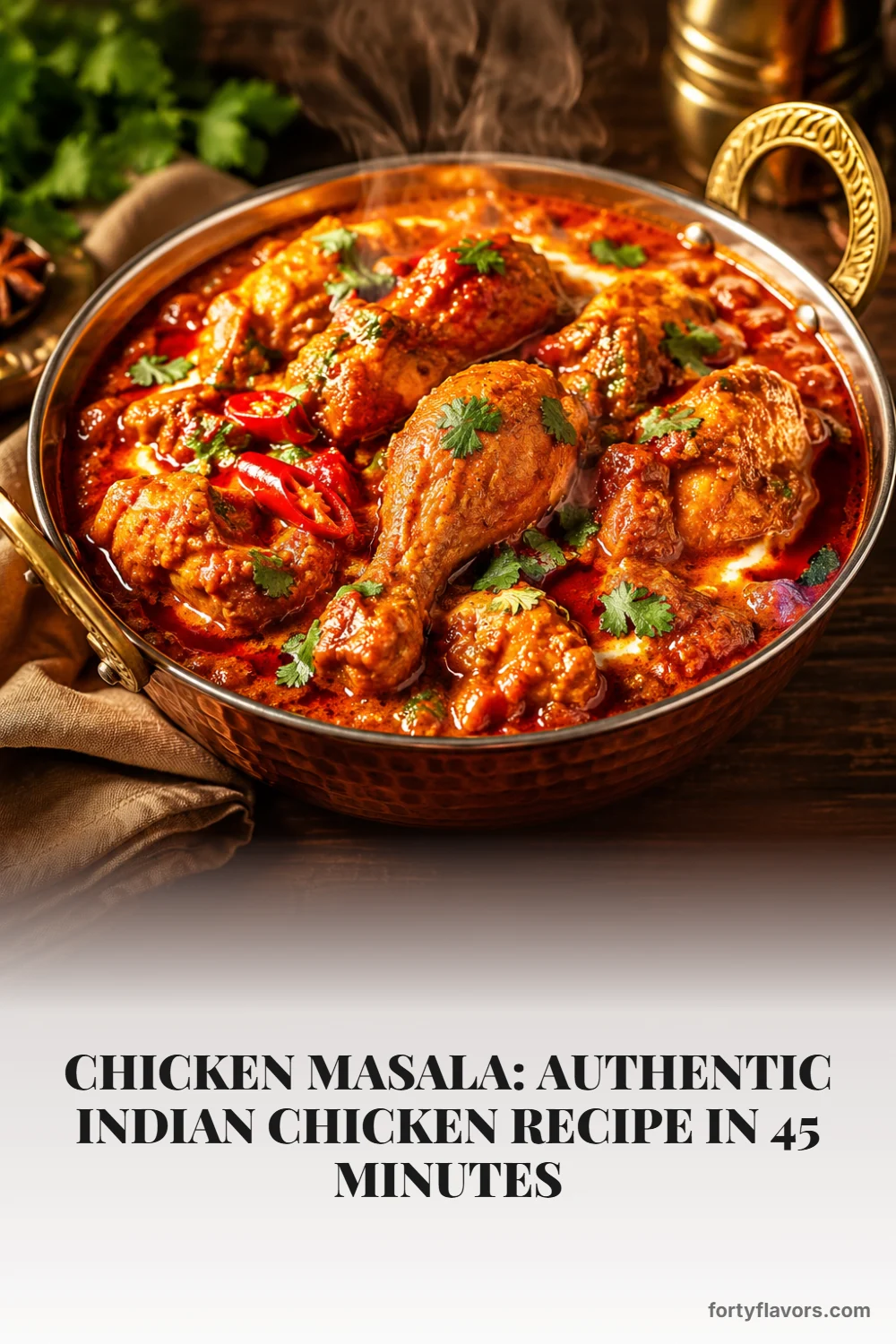 Chicken Masala: Authentic Indian Chicken Recipe in 45 Minutes – Pinterest pin 1