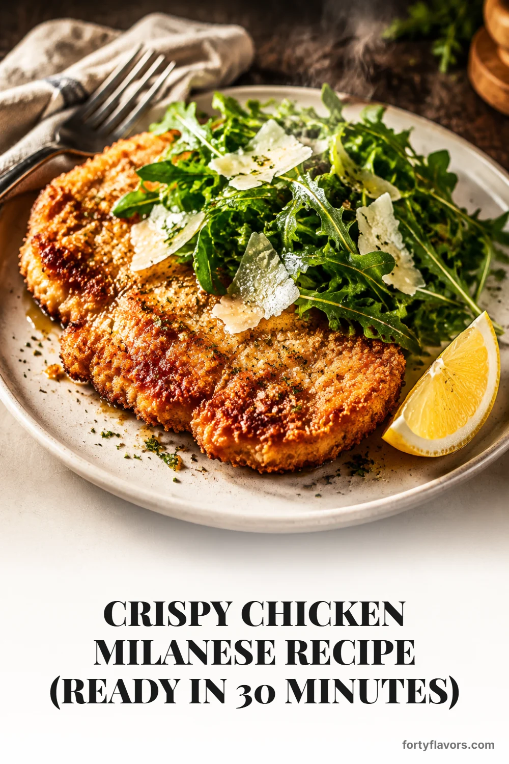 Crispy Chicken Milanese Recipe (Ready in 30 Minutes) – Pinterest pin 1