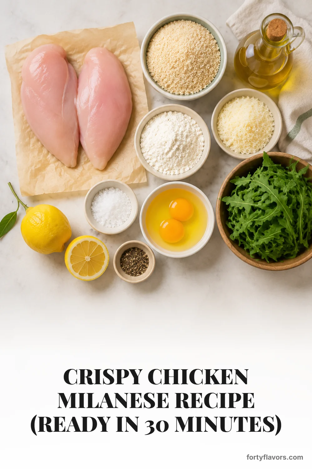 Crispy Chicken Milanese Recipe (Ready in 30 Minutes) – Pinterest pin 2