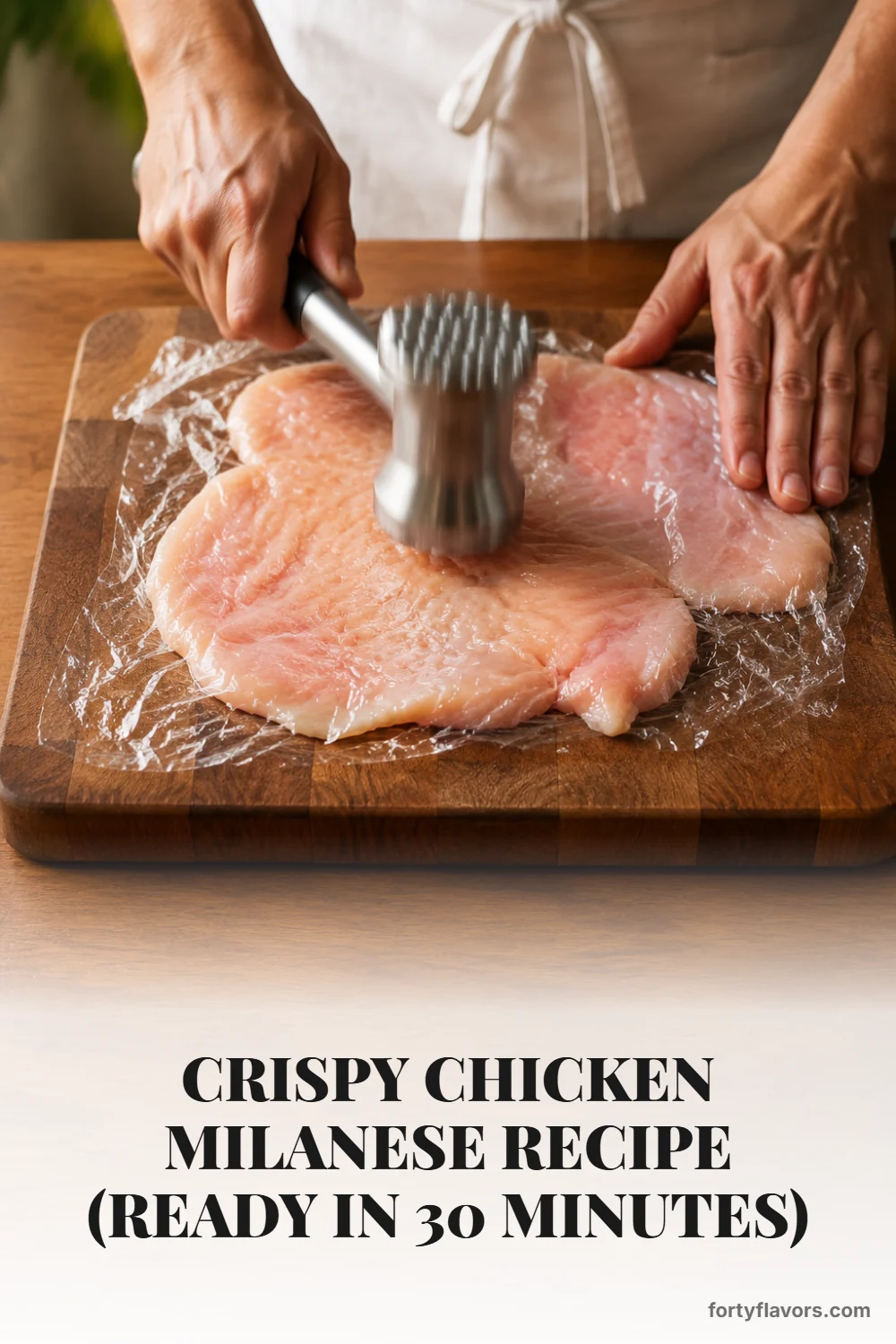 Crispy Chicken Milanese Recipe (Ready in 30 Minutes) – Pinterest pin 3